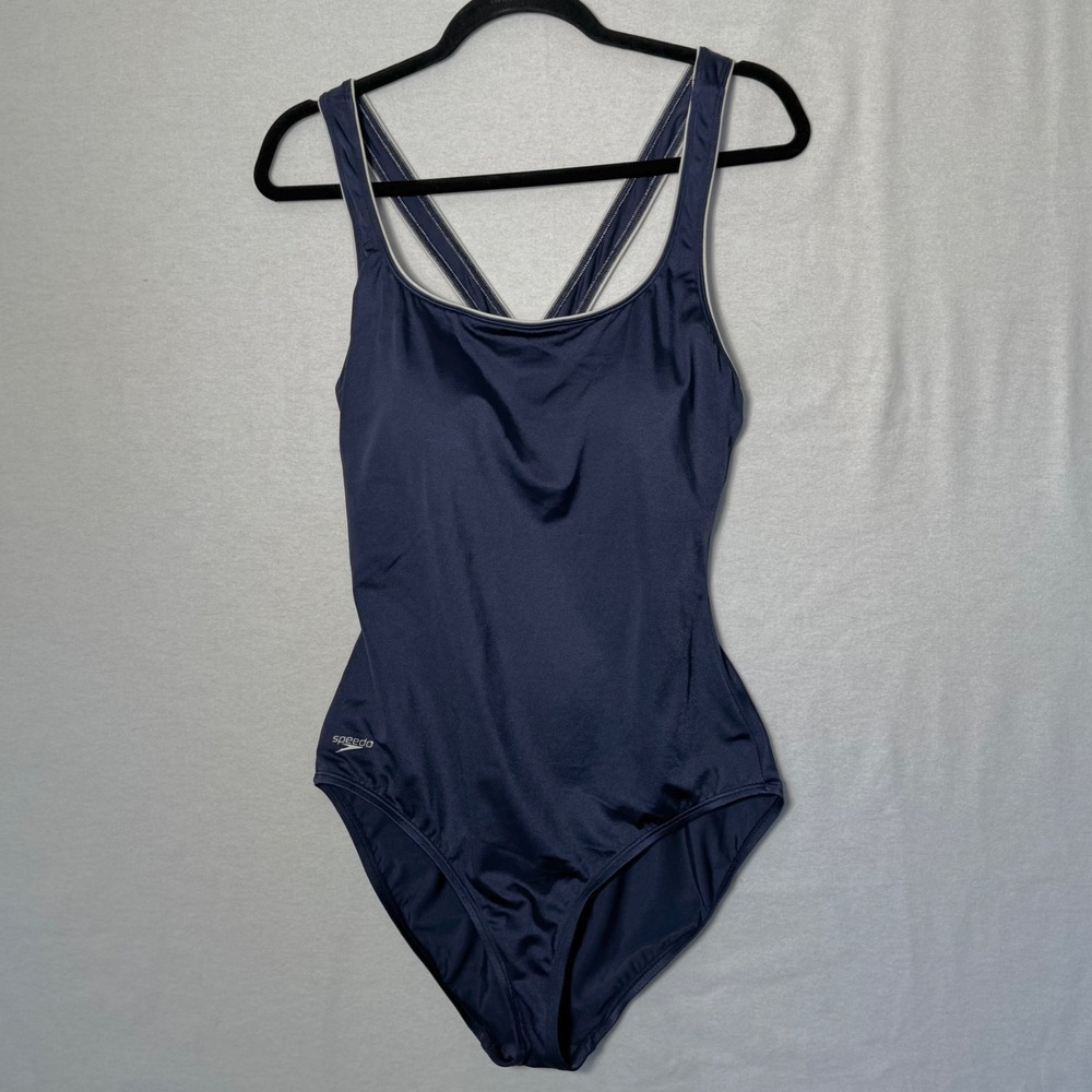 Speedo Women's Navy Blue Cross-back One pc. Size 14  Athletic Training Swimwear